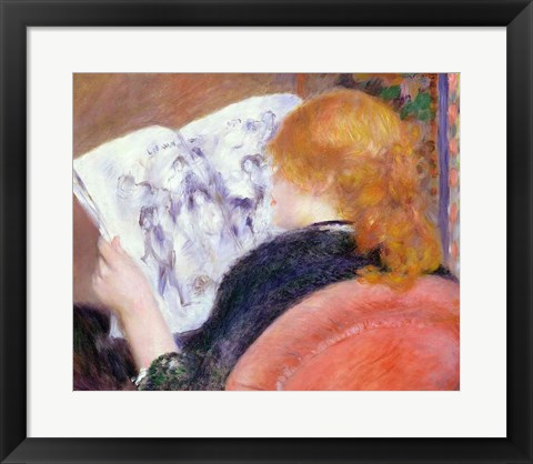 Framed Young Woman Reading an Illustrated Journal, c.1880-81 Print