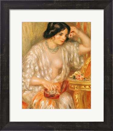 Framed Gabrielle with Jewellery, 1910 Print