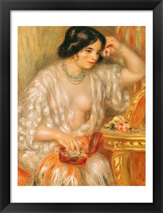 Framed Gabrielle with Jewellery, 1910 Print