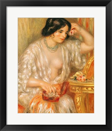 Framed Gabrielle with Jewellery, 1910 Print