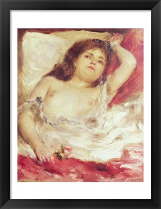 Framed Semi-Nude Woman in Bed: The Rose, before 1872 Print