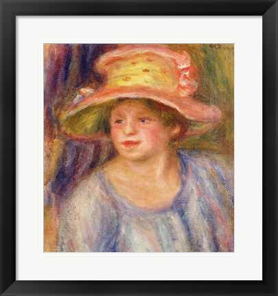 Framed Woman with a hat Print