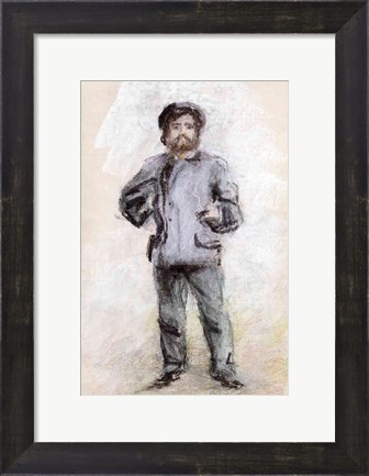 Framed Portrait of Claude Monet - standing Print
