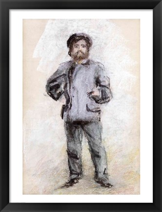 Framed Portrait of Claude Monet - standing Print