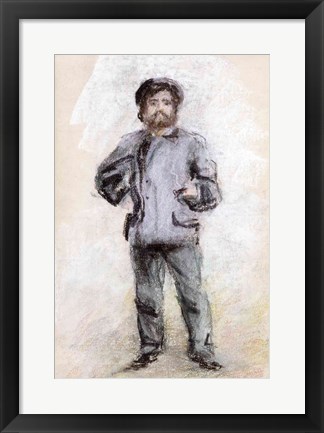 Framed Portrait of Claude Monet - standing Print