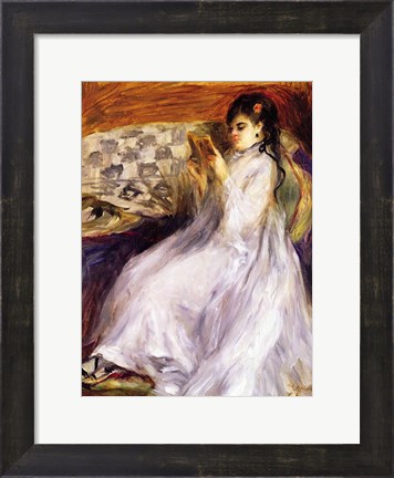 Framed Young Woman Reading, c.1873 Print