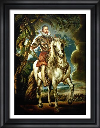 Framed Equestrian portrait of the Duke of Lerma Print