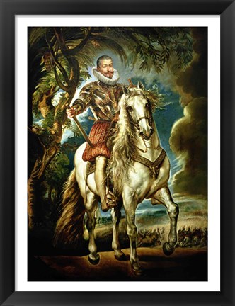 Framed Equestrian portrait of the Duke of Lerma Print