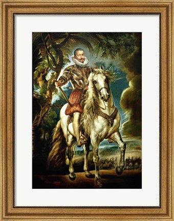 Framed Equestrian portrait of the Duke of Lerma Print