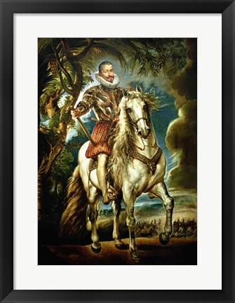 Framed Equestrian portrait of the Duke of Lerma Print