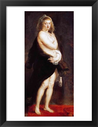 Framed Helena Fourment in a Fur Wrap, 1636-38 Print