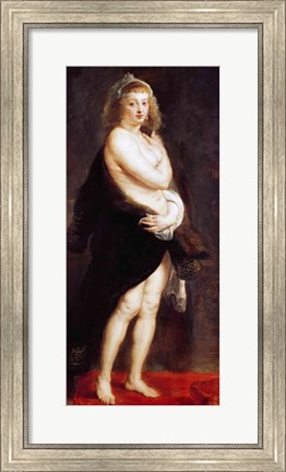 Framed Helena Fourment in a Fur Wrap, 1636-38 Print