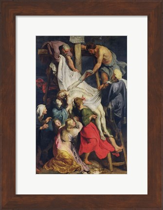 Framed Descent from the Cross, 1617 Print