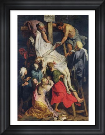Framed Descent from the Cross, 1617 Print