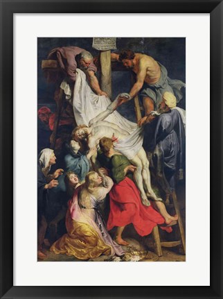 Framed Descent from the Cross, 1617 Print