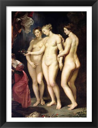 Framed Medici Cycle: Education of Marie de Medici, detail of the Three Graces Print