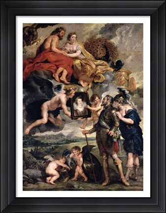 Framed Medici Cycle: Henri IV Receiving the Portrait of Marie de Medici Print