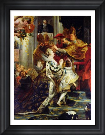 Framed Medici Cycle: The Coronation of Marie de Medici, detail of the crowning Print