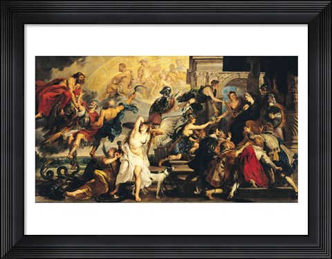 Framed Apotheosis of Henri IV and the Proclamation of the Regency of Marie de Medici Print