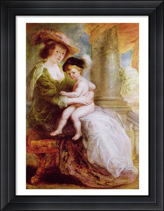 Framed Helene Fourment - with child Print