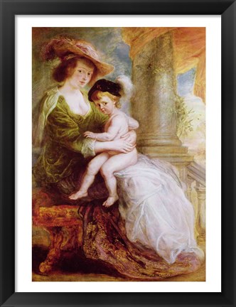 Framed Helene Fourment - with child Print