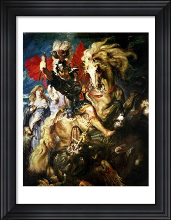 Framed St. George and the Dragon, c.1606 Print
