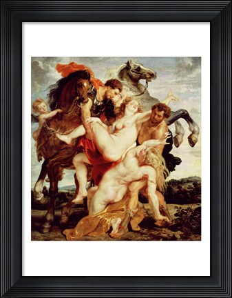 Framed Rape of the Daughters of Leucippus Print