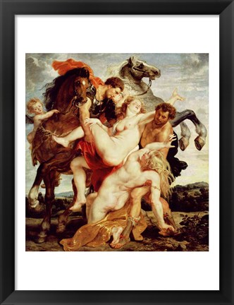 Framed Rape of the Daughters of Leucippus Print