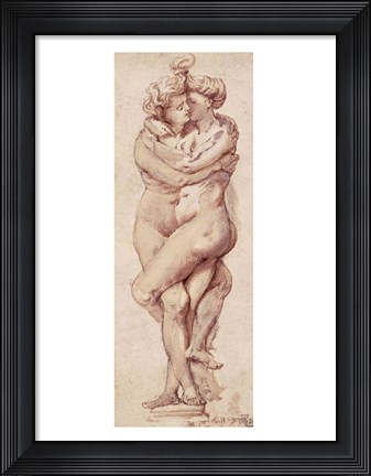 Framed Embracing Couple Print