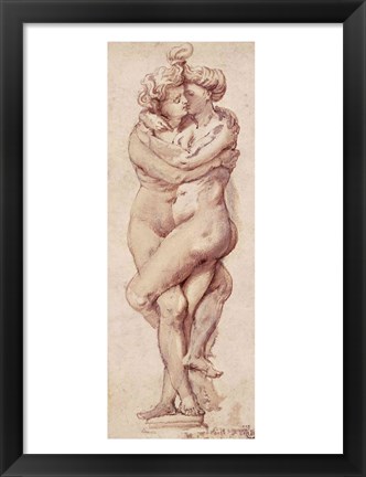 Framed Embracing Couple Print