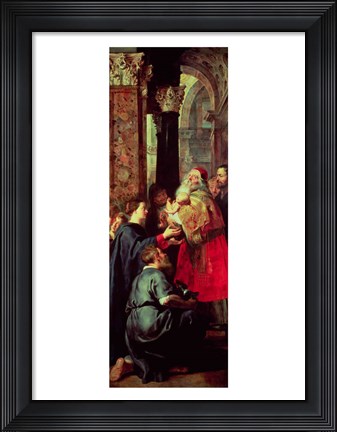 Framed Presentation in the Temple, right panel from the Descent from the Cross triptych Print