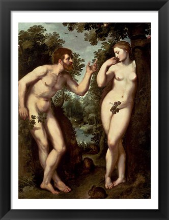 Framed Adam and Eve, c.1599 Print