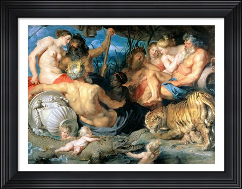 Framed Four Continents, 1615 Print