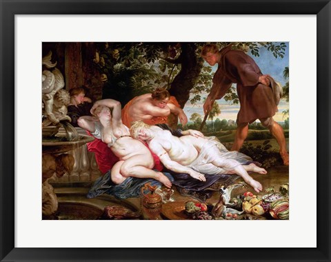 Framed Cimon and Iphigenia, 1617 Print