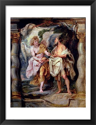 Framed Prophet Elijah and the Angel in the Wilderness Print