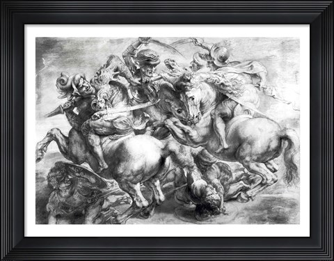 Framed Battle of Anghiari after Leonardo da Vinci Print