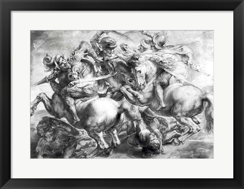 Framed Battle of Anghiari after Leonardo da Vinci Print