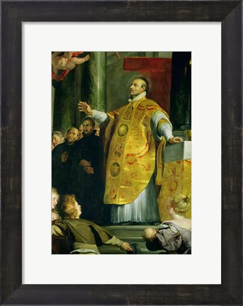 Framed Vision of St. Ignatius of Loyola Print