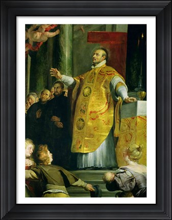 Framed Vision of St. Ignatius of Loyola Print