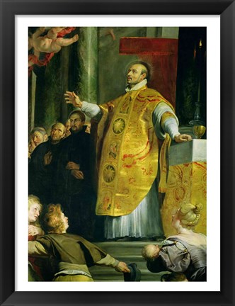 Framed Vision of St. Ignatius of Loyola Print