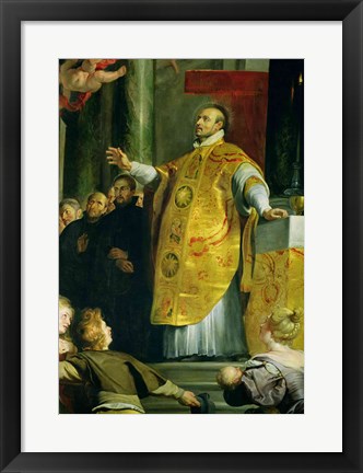 Framed Vision of St. Ignatius of Loyola Print