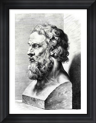 Framed Bust of Plato Print