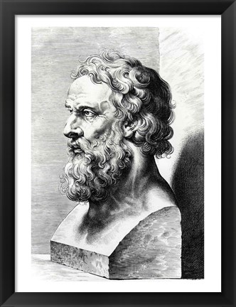 Framed Bust of Plato Print