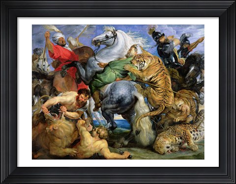 Framed Tiger Hunt Print