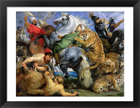 Framed Tiger Hunt Print