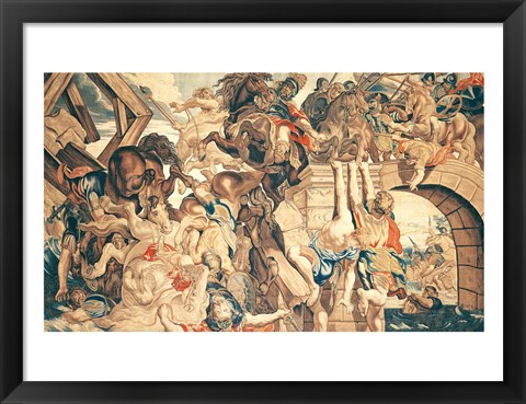 Framed Battle of Pons Milvius Print