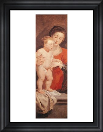 Framed Triptych of Christ in the Straw Print