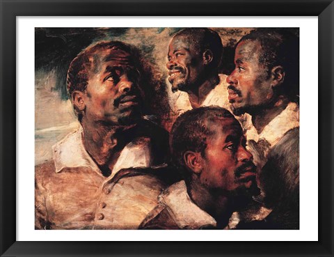 Framed Studies of the Head of a Negro Print