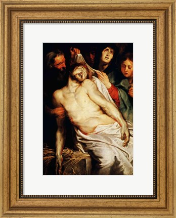 Framed Triptych of Christ on the Straw Print