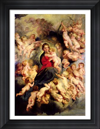 Framed Virgin and Child surrounded by the Holy Innocents Print